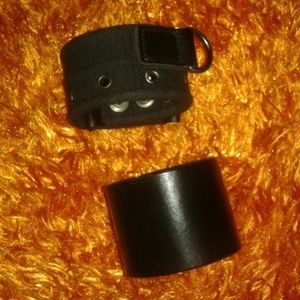 Two black punk/goth cuffs/wristbands/bracelets
